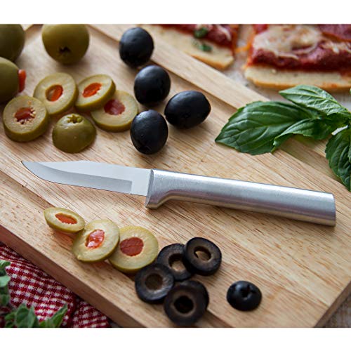 Paring Knife Set with Silver Handles - 3-Piece Kitchen Utility Knives - Gift Set (S01) - Made in USA