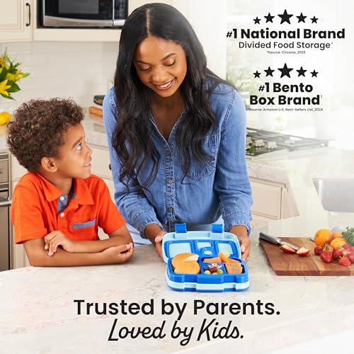 Bentgo Kids Blue Bento-Style 5-Compartment Leak-Proof Lunch Box for Kids