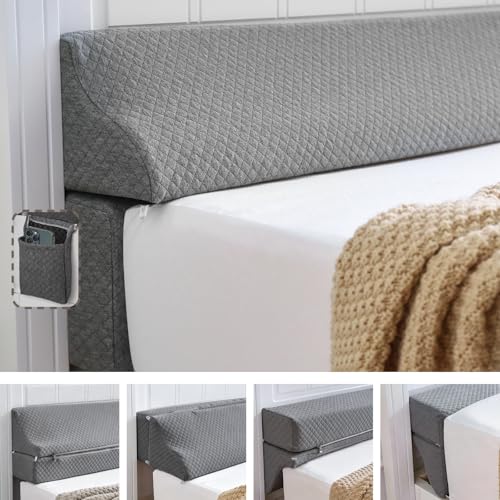 Couzssyhi King Size Bed Wedge Gap Filler Pillow Gray 76x10x6 Adjustable