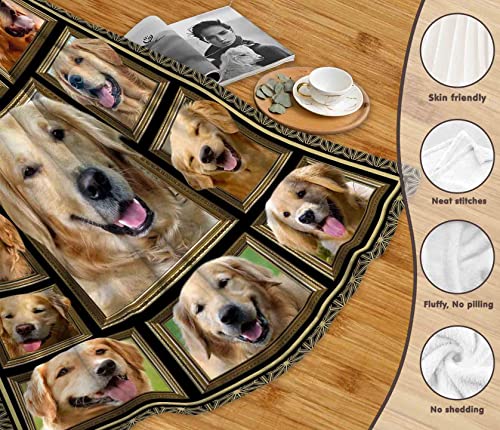 Golden Retriever Blanket for Women Men 60x80in Cozy Gift for Pets & Kids