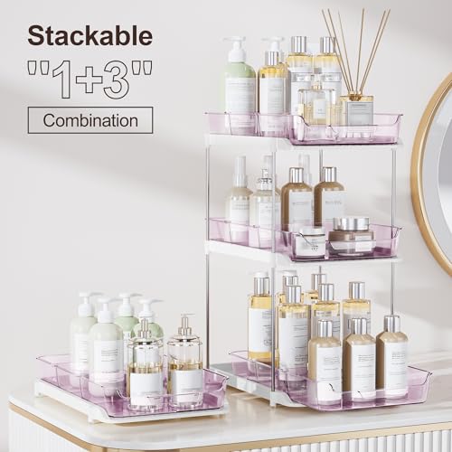 Purple 2-Pack Multi-Purpose Under Sink & Kitchen Organizer with Movable Dividers