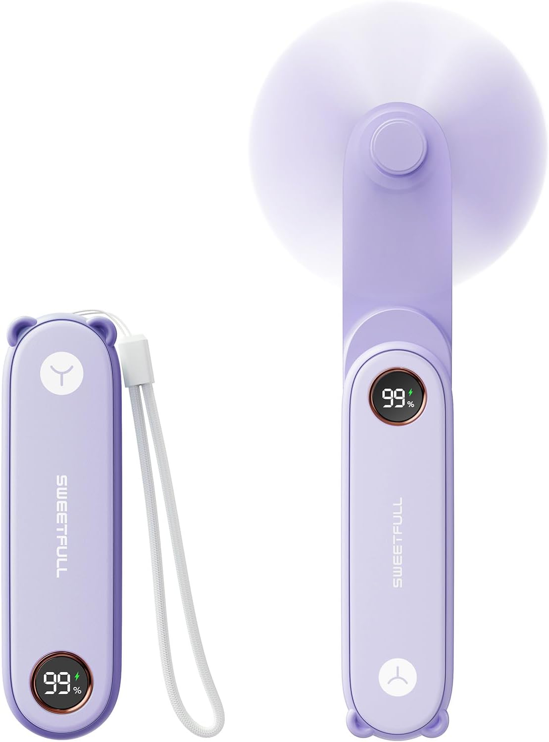Sweetfull Portable Handheld Mini Fan - 3-in-1 USB Rechargeable Fan & Flashlight for Travel | Compact & Cute Design