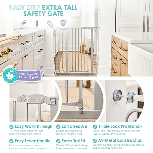 Regalo Platinum 36-Inch Extra Tall Baby Gate for Doorways & Stairs, 29-36.5" Width