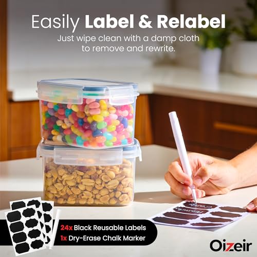 Oizeir 24-Pack Airtight Food Storage Containers with Lids - Pantry Organization