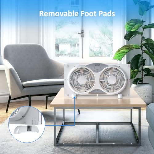 9-Inch Reversible Window Fan with Remote Control & 3-Speed Settings