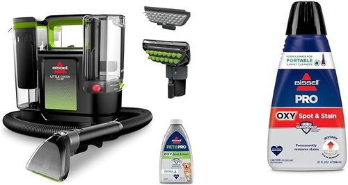 BISSELL® Little Green® Max Pet SmartMix Portable Carpet Cleaner - Deep Clean Upholstery | 32 oz Oxy Formula