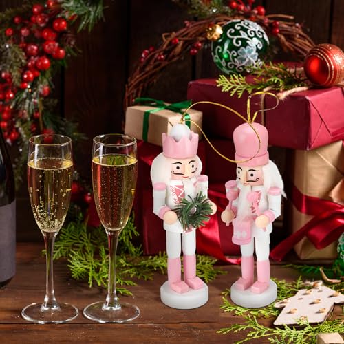 Jetec 10 Pcs Cute Christmas Nutcracker Ornaments - Pink Styles