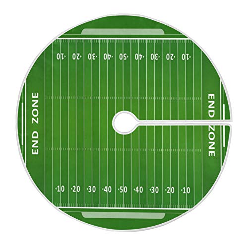 Blueangle 35.4 Inch American Football Field Christmas Tree Skirt - Soft Polyester Holiday Decor
