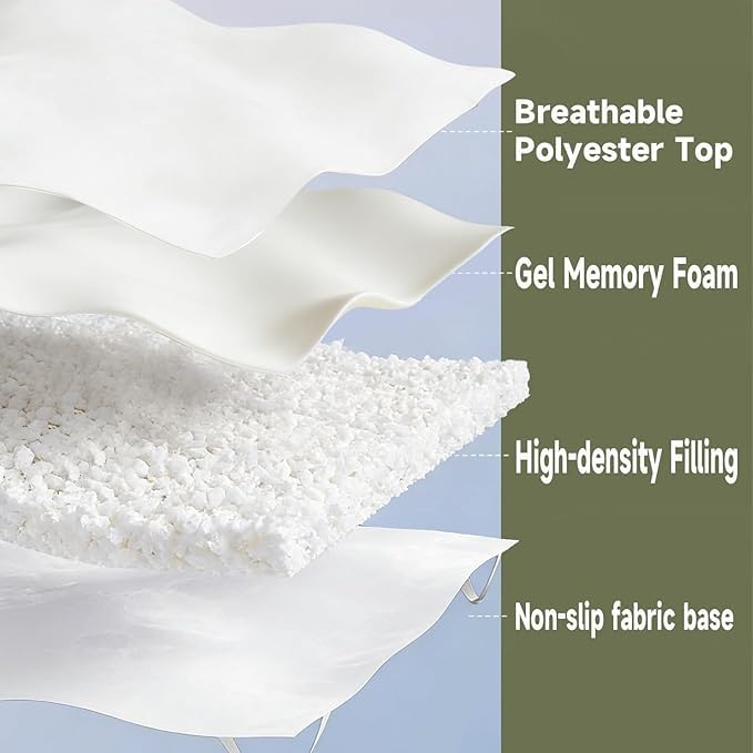 White 5-Inch Memory Foam Mattress Topper King for Back Pain Relief