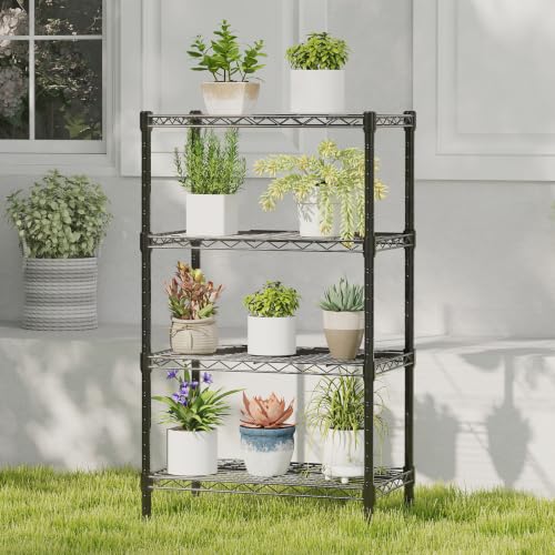 Heavy Duty Metal Wire Shelving Rack 4-Tier Storage Organizer Black