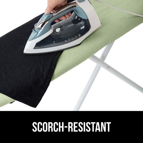GORILLA GRIP The Original Ironing Board Cover and Pad, Silicone Coating, 400°F Scorch Resistant Thick Padding, Heavy Duty Iron Covers Standard Boards, Hook and Loop Fastener Strap, Sage 15x54