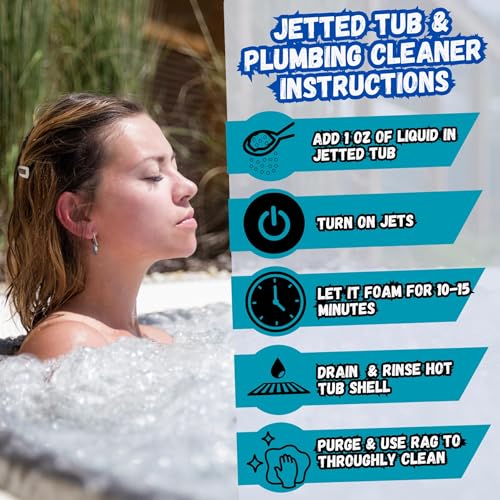 Ahhsome Jetted Tub & Hot Tub Cleaner 128 Fl Oz - 1 Gallon, 64 Uses