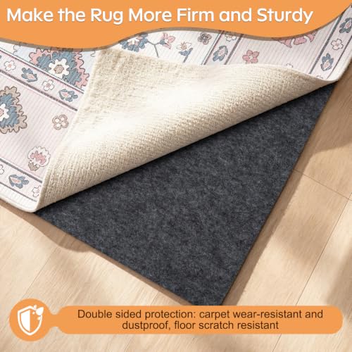 8'x10' Felt Rug Pad - 1/2 Inch Thick Non-Slip Area Rug Cushion for All Floors
