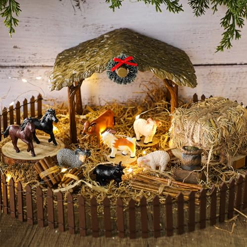 Thyle 20-Piece Nativity Farm Stable & Accessories Mini Set