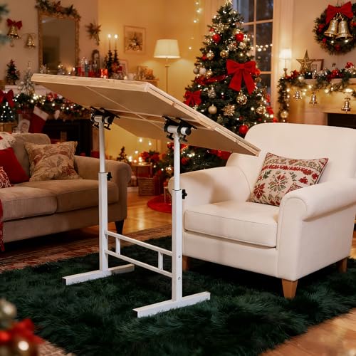 Fanwer 1500 Pieces Tilting Puzzle Table with 4 Drawers & Cover - White / Natural Wood / Standard Set