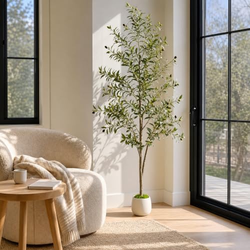 6FT Faux Olive Tree - Realistic Artificial Plant for Living Room & Bedroom
