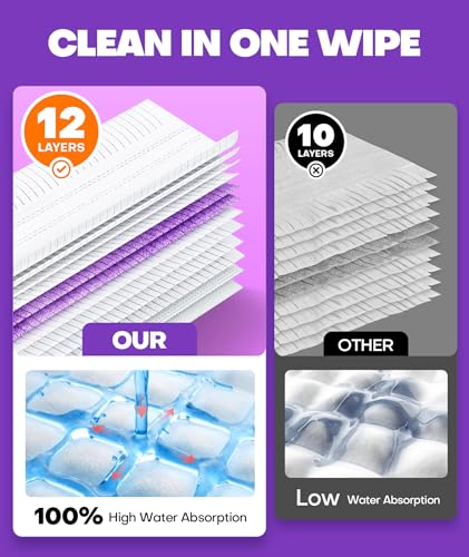 52 Count Deep Clean Mop Refill Pads for Swiffer Power Mop - Multi-Surface