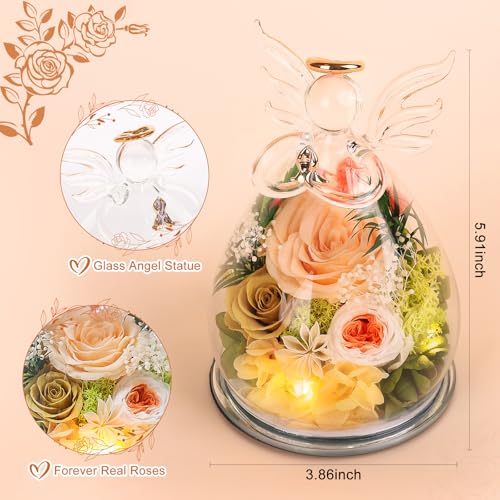 Gifts for Mom Birthday Women Preserved Rose Forever Flower in Glass