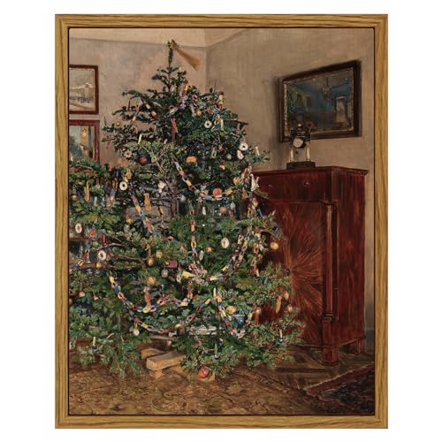 ARPEOTCY Vintage Framed Wall Art, 8x10in, Antique Winter Christmas