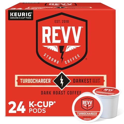 REVV Turbocharger Dark Roast Coffee Pods 96 Count for Keurig — Strong & Recyclable