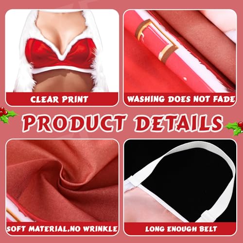 Hillban 2Pack Funny Christmas Theme Aprons for Women & Men