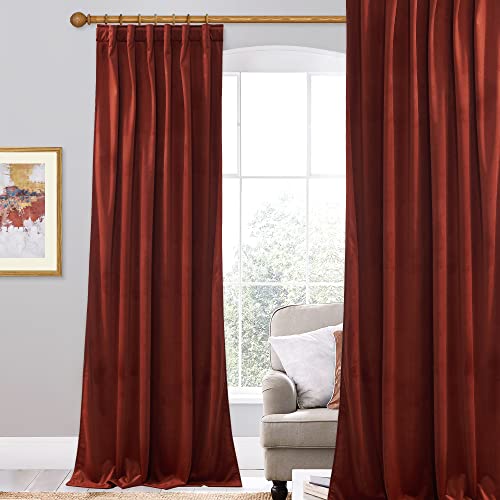 StangH Rust Room Darkening Velvet Curtains W52 x L108 inches 1 Panel