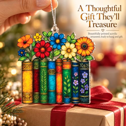 Book Lovers Gifts for Women 2026 - Christmas Ornament Bookish Readers