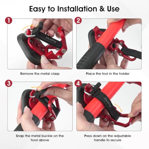 4 Pack Magnetic Shovel Holder for Truck, No-Drill Heavy Duty Axe
