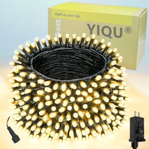 YIQU Warm White 200 LED Extendable Christmas String Lights Indoor Outdoor 75.8FT