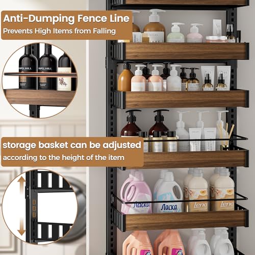 6-Tier Over-The-Door Pantry Organizer Black - Adjustable Spice & Storage Rack