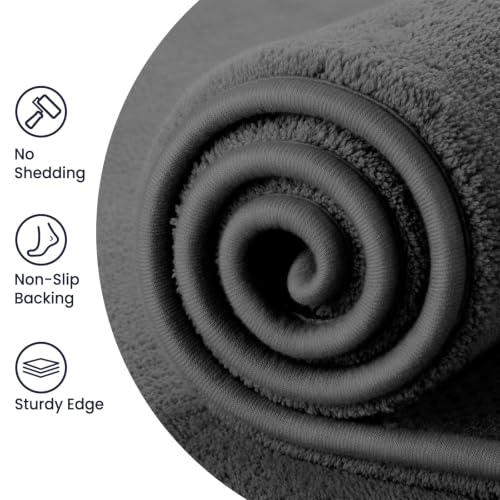 Dark Grey 8x10 Area Rug for Living Room & Bedroom - Soft Non-Slip Carpet
