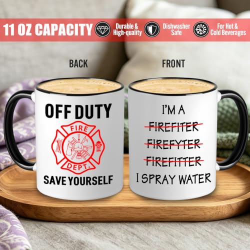 Firefighter Gifts Set with Mug, Hat, Socks, Plaque & Keychain for Men Women