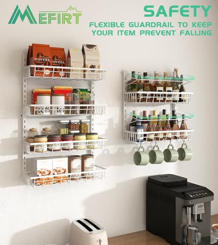 Over The Door Pantry Organizer 6-Tier Wall Mount Spice Rack - White