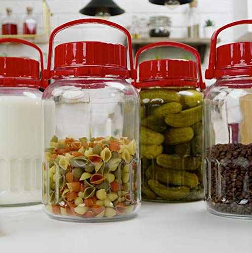 1 Gallon Glass Jar with Lid - Wide Mouth Airtight Food Storage & Fermentation