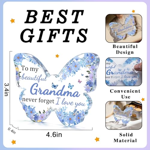 Grandma Birthday Gift Acrylic Keepsake from Grandson - Heartfelt Love Message