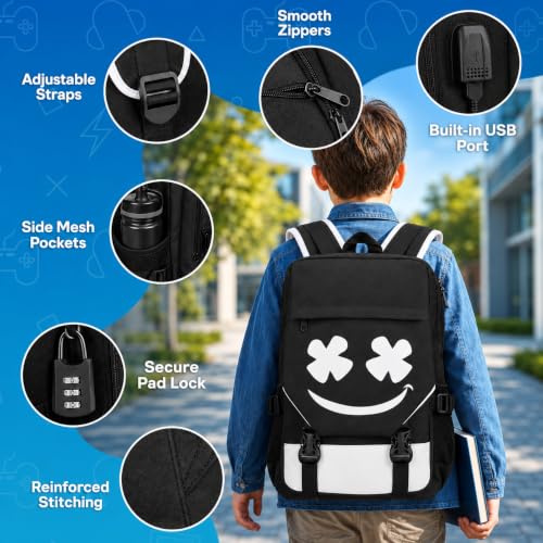 Glow in Dark 3-in-1 School Backpack Set for Kids Boys Girls - Waterproof & USB Charging Port