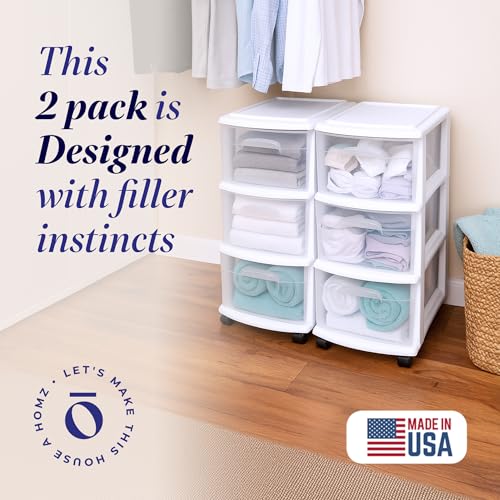 White 3-Tier Storage Cart with Removable Wheels - 2 Pack