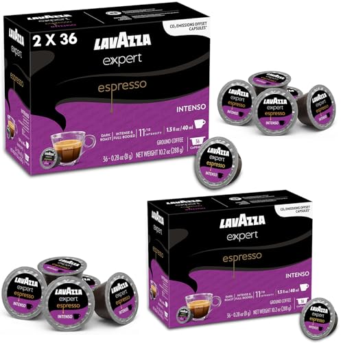 Lavazza Expert Espresso Intenso Capsules Dark Roast Coffee Pods 72ct