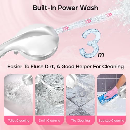 Premium Chrome 9-Settings Filtered Handheld Shower Head with Flex Hose