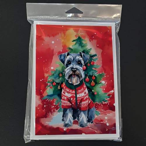 Schnauzer Christmas Greeting Cards Pack of 8 - Caroline's Treasures Breed-Specific Note Cards