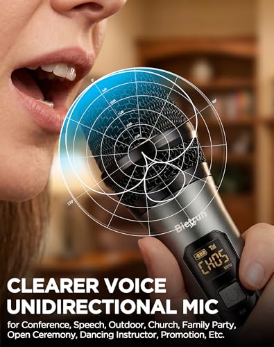 Wireless Karaoke Microphone System with Rechargeable Receiver - Red & Grey Variation