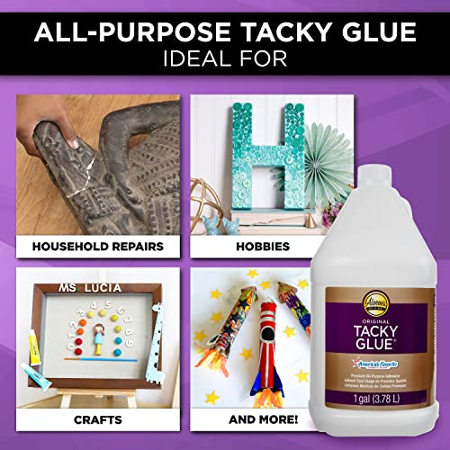 Aleene's Original Tacky Glue 128 Fl Oz Gallon - All Purpose Craft Adhesive, Dries Clear & Fast — Refills