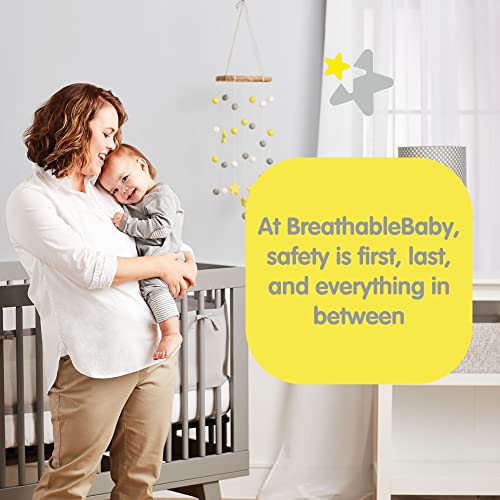 BreathableMesh Crib Liner for Full-Size Cribs - Sand Beach, Deluxe 4mm Mesh, 3 & 4 Sides