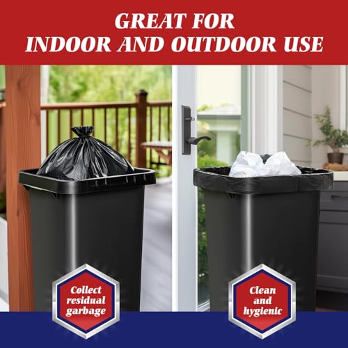 Teivio Large Black Trash Bags 55-60 Gallon - 160 Count Heavy Duty Garbage Bags - Variation of 160pcs-55 60 Gallon-Black