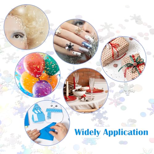 Quacc 900Pcs Snowflake Table Confetti - Holiday Winter Sequins Decor