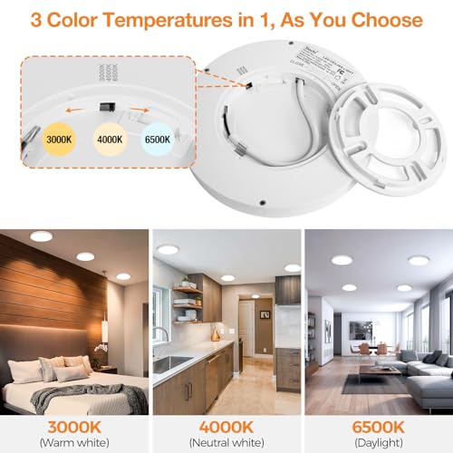 Slochi 8-Pack White 7.5-Inch LED Ceiling Lights Flush Mount Modern Design