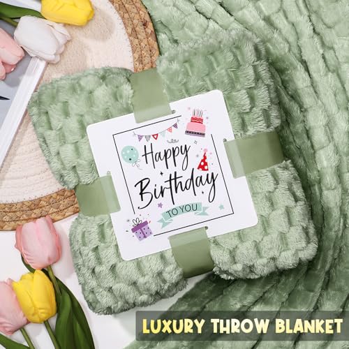 Spa Gift Basket for Women Sage Green Vanilla Coconut Birthday Presents for Her