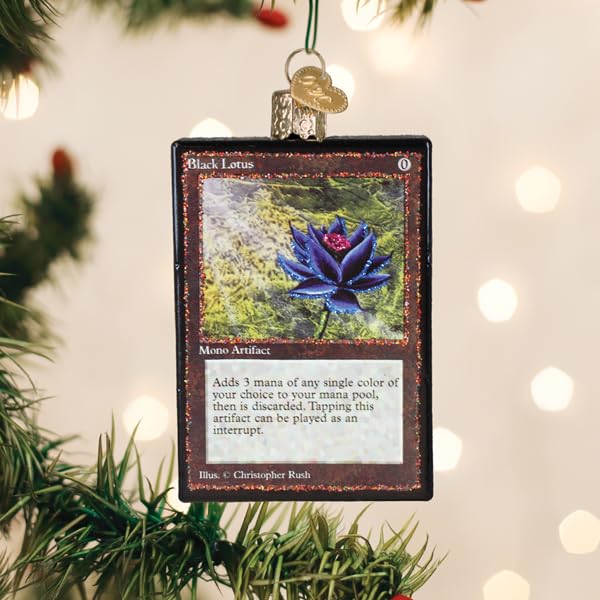 Old World Christmas Black Lotus Glass Ornament - Magic: The Gathering Holiday Keepsake
