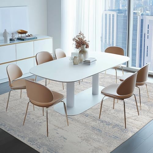 Machine Washable 5x7 Area Rug for Living Room Bedroom Kids Room - Blue-Greige-Brown-Beige-White