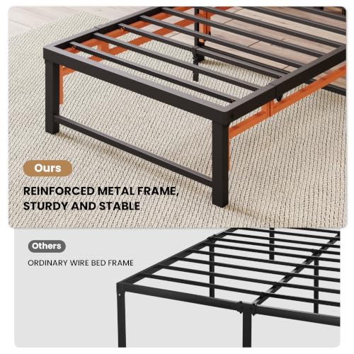 Twin Size Folding Bed Frame - Quad-Fold, Tool-Free Assembly, Under-Bed Storage